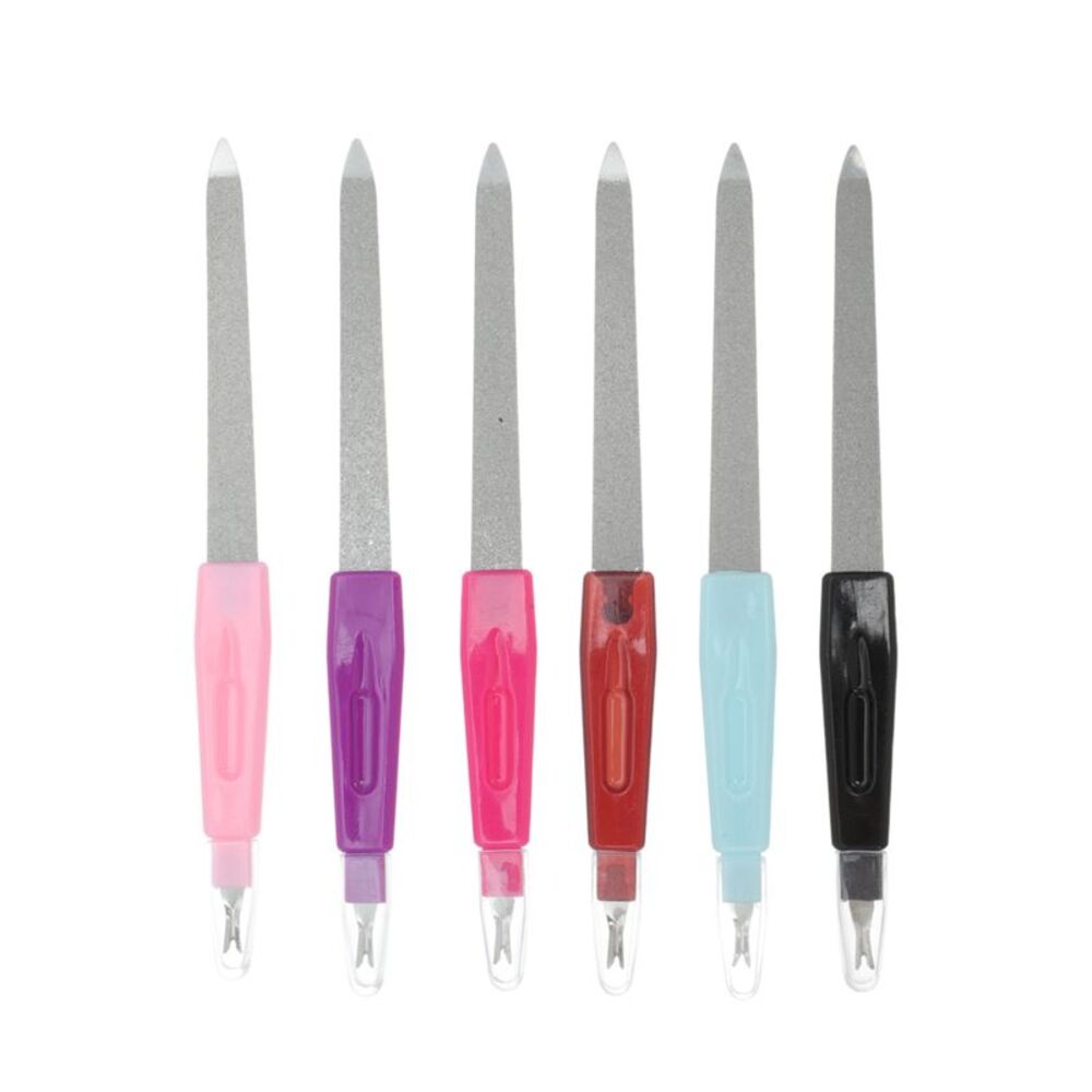 Durable Two-in-one Nail Files Mixed Colors 6 Pcs